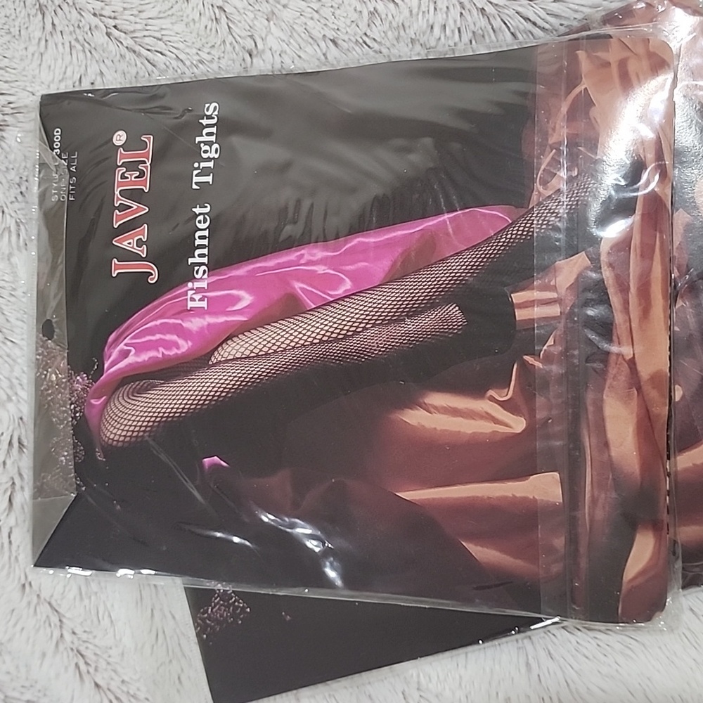 VTG Late 80s New Javel White Fishnet Tights One Size Fits All 100% Nylon